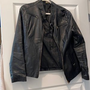 Black leather jacket